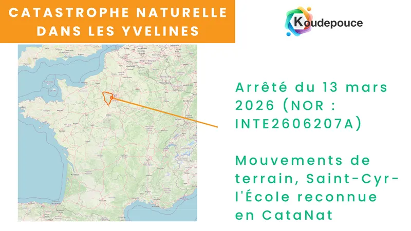 Maison fissurée suite au mouvement de terrain reconnu catastrophe naturelle à Saint-Cyr-l'École (78), catastrophe naturelle du 13 mars 2026